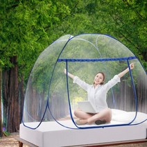 모기차단 캐노피 원터치 모기장 모기장텐트 침실 거실 방충망, 레이스 그레이 3인용