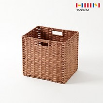 한샘 볼드 라탄 패턴 바스켓 대 브라운, 단일/상품