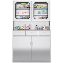 밀폐형 시약장 캐비닛 정리함 개인사물함 실험실 약국, 304 스테인레스 스틸 약장 1.2mm