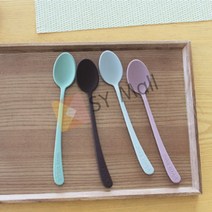 SY몰 실리콘 스푼 브라운 푸딩스푼 요거트스푼