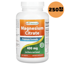 베스트내추럴스 구연산마그네슘 시트레이트 400mg 250정 4개월분, 상품