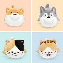 모찌타운 스트레스볼 말랑이 인형 시바 허스키 몰랑이 주물럭 장난감, 까망