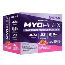 EAS 오리지널 MYOPLEX 맥시멈 머슬 빌더 스트로베리 밀크쉐이크 20패킷 206205, Strawberry, 20 Count (Pack of 1)