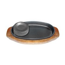 주물동그라미set 주물기둥+타원팬+목판, 돌신형과 타원팬과 목판