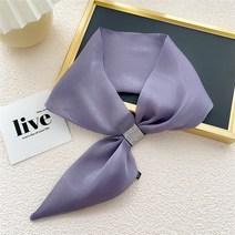 DFMEI.실크 스카프.Silk scarf.스카프 롱 틱톡 큐빅 머플러 여름 슬림 슬림 넥워머 장식 넥타월녀