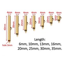 20pcs 6-40mm 스테인레스 스틸 슬라이드 걸쇠 튜브 슬라이더 엔드 캡 종자 비즈 용 크림프 튜브 리본 패스너 쥬얼리 만들기 diy