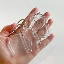 피케이몰 1+1 사진 수납 액자형 키링 미니 키홀더 열쇠고리, 크리스탈+하트