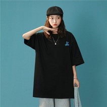 루즈핏 반팔 상의 모던 5부 티셔츠