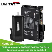 스테퍼모터 소형모터 펌프 Rtelligent-Nema 23 폐쇄 루프 스테퍼 모터 6A 24-80V DC 이더캣 필드 버스 스, 02 ECT60 with 57AM23ED