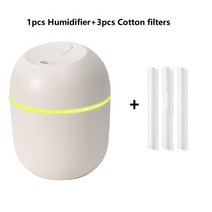 가습기 1PCS 220ML 미니 초음파 가습기 아로마 에센셜 오일 디퓨저 홈 자동차, 하얀