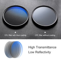걸이식여과기 K& F Concept CPL 카메라 렌즈 필터 초슬림 광학 멀티 코팅 원형 편광기 37mm 52mm, 01 49mm