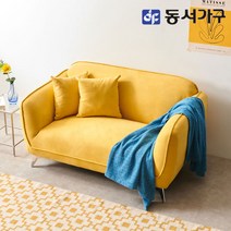 동서가구 소이 아이브 아쿠아텍스 2인용 소파 YWG061, 머스타드