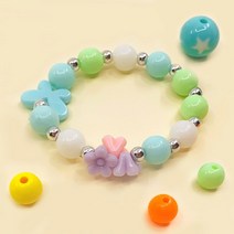 MP22 꽃나비 팔찌만들기 세트 블루 DIY 악세사리 공예 방과후 어린이비즈 취미 선물