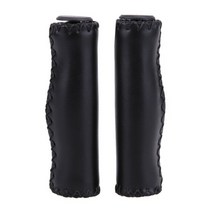 그립 자전거 핸들 PU 가죽 부드러운 고무 비치 크루저 산악 바 잠금 액세서리 2 피스, 05 Black