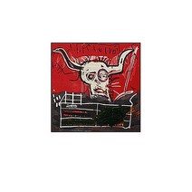 Jean-Michel Basquiat 장 미쉘 바스키아 작품 / 호텔 사무실 카페 거실에 걸면 좋은 캔버스 그림액자 07, 블랙