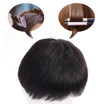 100% 인모 남자 정수리 부분 앞머리 M자 탈모 가발 블랙