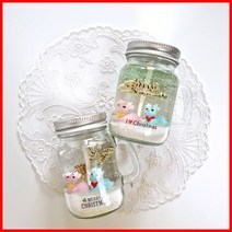 (손잡이용기 2개만들기) 뿔사슴-크리스마스 양초 젤캔들 키트 만들기(100ml/2), 복숭아, 블루, 2개