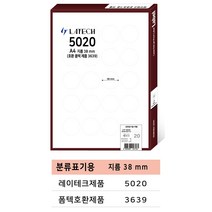 레이테크 분류 표기용 라벨지 폼텍 호환 100매, 분류표기용 20칸(폼텍 3639 호환)