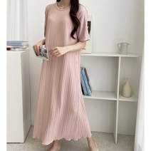 벨롯 빅사이즈 A라인 롱 주름 원피스