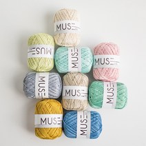 야나 뮤즈(MUSE) 65g 뜨개실 뜨개질 털실 가방뜨개 코바늘 네트백뜨기 모자뜨기 코바늘뜨기 뮤즈실, 827 네온핑크