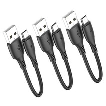 HOTNOW 892908 마이크로 USB 케이블 0.2m 0.5피트 짧은 코드 3팩 0.5FT 안드로이드 충전기 내구성 있는 고속 충전 삼성 호환가능한 갤럭시 S7 S6 엣지 S5, 0.5FT+0.5FT+0.5FT