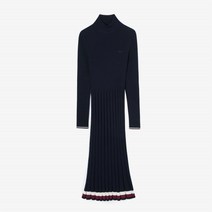 정품 라코스테 여성 밑단배색 터틀넥 스웨터원피스 EF184E 53N 166 53N166