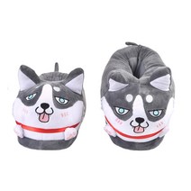 허스키 슬리퍼 플러시 개 슬리퍼 퍼지 겨울 동물의 허스키 하우스 신발 남자 여자 부부 생일 holloween 선물