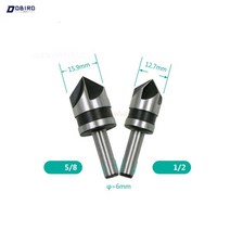 2개 5 플루트 카운터 싱크 드릴 비트 82도 포인트 각도 모따기 싱킹 커터 1/4 라운드 생크 도구, 2 개