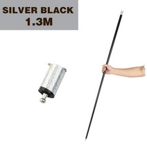 월드직구센터 무술용품 휴대용 포켓 마술 지팡이 강철 마술사 지팡이 스틱 성능 야외, ., 1.3m 실버 블랙