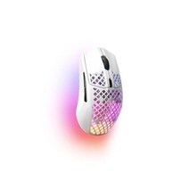 SteelSeries Aerox 3 Wireless 초경량 게임용 마우스 18000 CPI TrueMove 공기 광학 센서 68g 방수 디자인 200시간 수명 Snow, 눈.