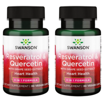 스완슨 레스베라트롤 퀘르세틴 위드 그레이프 씨드 추출물 베지캡슐 30정 X 2 병, 1개, 기본