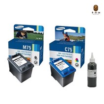 우리네 삼성 SCX-1770F 잉크 세트 M75 C75 검정 복사기 레이저 소모품 75 SCX-1455I 흑백 SAMSUNG 삼성전자, 4개입, 셀프충전리필잉크 세트 정품사용자 추천