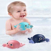 수영하는 아기고래 목욕장난감 욕조 목욕놀이 태엽 물놀이장난감 유아물놀이, 네이비