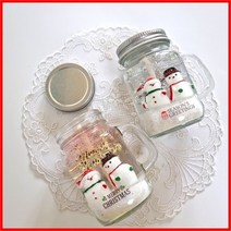 (손잡이*2개) 눈사람- 크리스마스 젤캔들 키트DIY, 레몬라벤더 레드