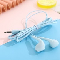 아이돌마이크 Macaron 범용 3.5 미리메터 스테레오 이어폰 스포츠 음악 귀마개 유선 마이크 샤오미, 02 파란