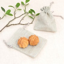 브라운띵스 나무 손바닥 지압기 호두 손지압볼, 손지압볼 2개 + 전통주머니(파랑)