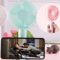 야외용 보조배터리 스마트폰 캠핑용 캠핑 무선 선풍기, 블랙