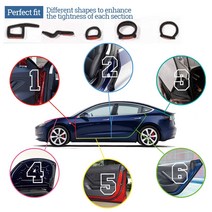 자동차풍절음 자동차 도어 트림 에지 몰딩 고무 Weatherstrip 씰 스트립 테슬라 모델 3 방음 바람 10PCS