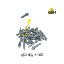 철물언니 명화금속 나사피스 삼각태핑 태핑나사 창호용 스크류 20EA, 삼각태핑50mm(20EA)