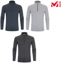 밀레 S/S 남성 언제나 많은 흡습속건이 뛰어난 간절기 등산 기능성 집업 티셔츠