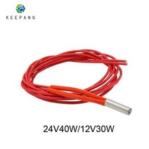 새로운 5pcs 12V 30W 12V 40W 24V 40W 3D 프린터 카트리지 히터 1m Makerbot Reprap 압출기 부품 XH2.54-2pin, 6X20 12V 30W