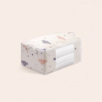 슈가제니 대용량 손잡이 이불 의류 보관함, 1개, 베이지