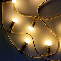 엘스토리몰 LED 스트링라이트 감성 캠핑 전구 줄조명 루프탑 테라스 카페 펜션 조명 파티라이트 전구 세트, 9.5m 9소켓, 화이트, 3W 인치구 주광색 (백색빛)