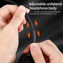 골전도 이어폰 헤드셋 런닝 조깅 헤드폰 PC 컴퓨터 콜센터 3.5mm 전화 교환원 블루투스 호환