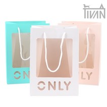 티반 크리스마스 연말 선물 보이는 아크릴창 봉투 답례품 선물용 투명창 사각 윈도우, 색상/사이즈, 대 - 화이트