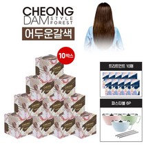 청담스타일 청담스타일 살롱컬러X10+트리트먼트 8mlX10+파스타볼 6p, 상세 설명 참조, 와인브라운(와인갈색)