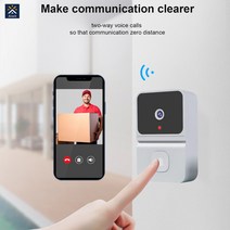 Z30 스마트 무선 초인종 가정용 WiFi 화면 도어벨, 블랙