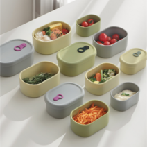 냉동밥 실리콘 보관용기 4size 반찬통 중탕 열탕 아기 그릇 유아 간식 밀폐 용기, 올리브, 대(650ml)