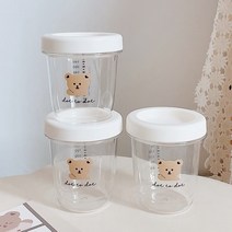 돗투돗x티지엠 트라이탄 유리 이유식 용기 220ml 3p 2종 아기 밀폐 용기 유아 식기, 돗꼼, 1세트