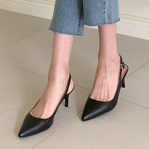 쉬즈콜 데일리 스틸레토 슬링백 미들힐